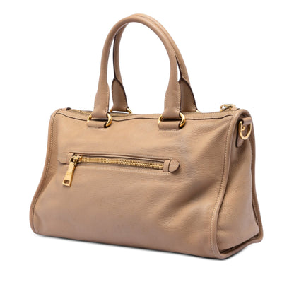 Front Zip Convertible Satchel Vitello Phenix Medium