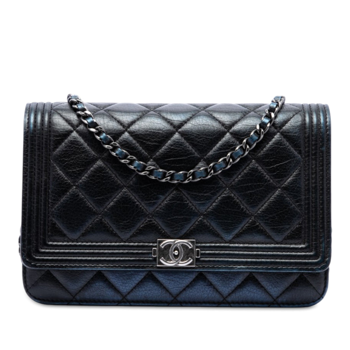 Boy Wallet on Chain Quilted Goatskin