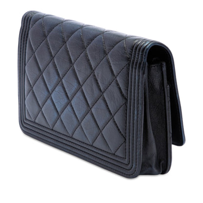 Boy Wallet on Chain Quilted Goatskin