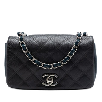 New Chic Flap Bag Diamond Embossed Calfskin Small