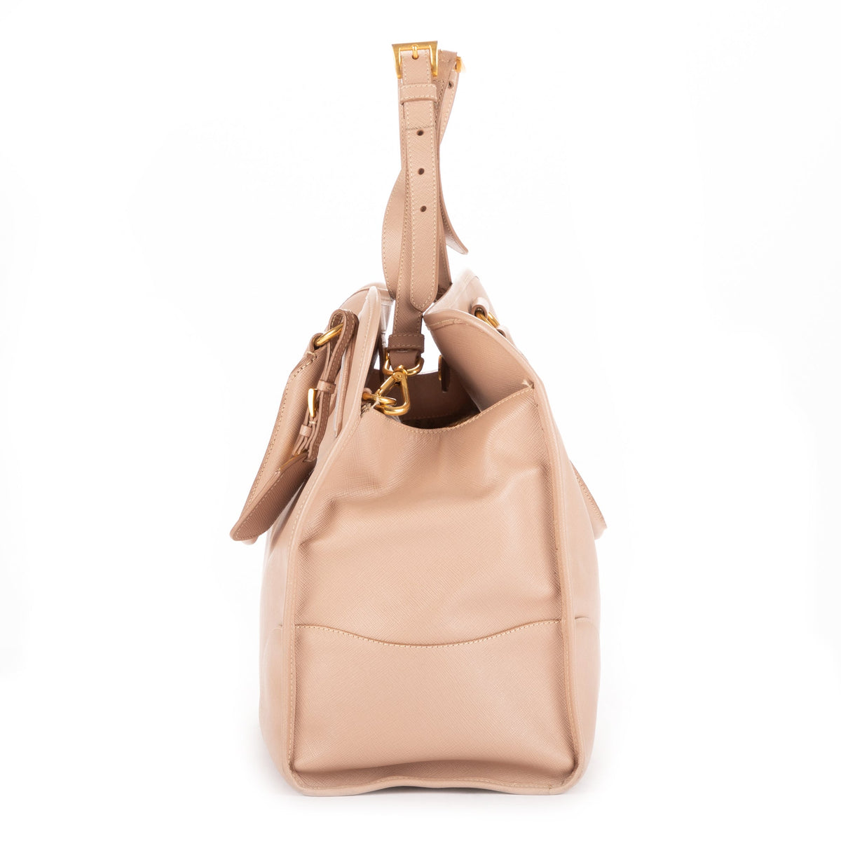 Convertible Shopping Tote Saffiano Leather Large
