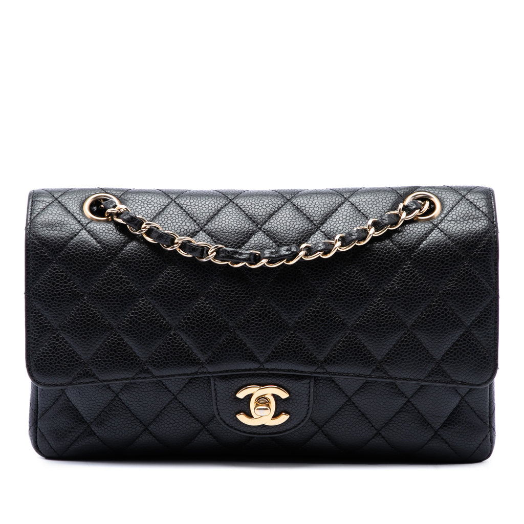 Classic Double Flap Bag Quilted Caviar Medium