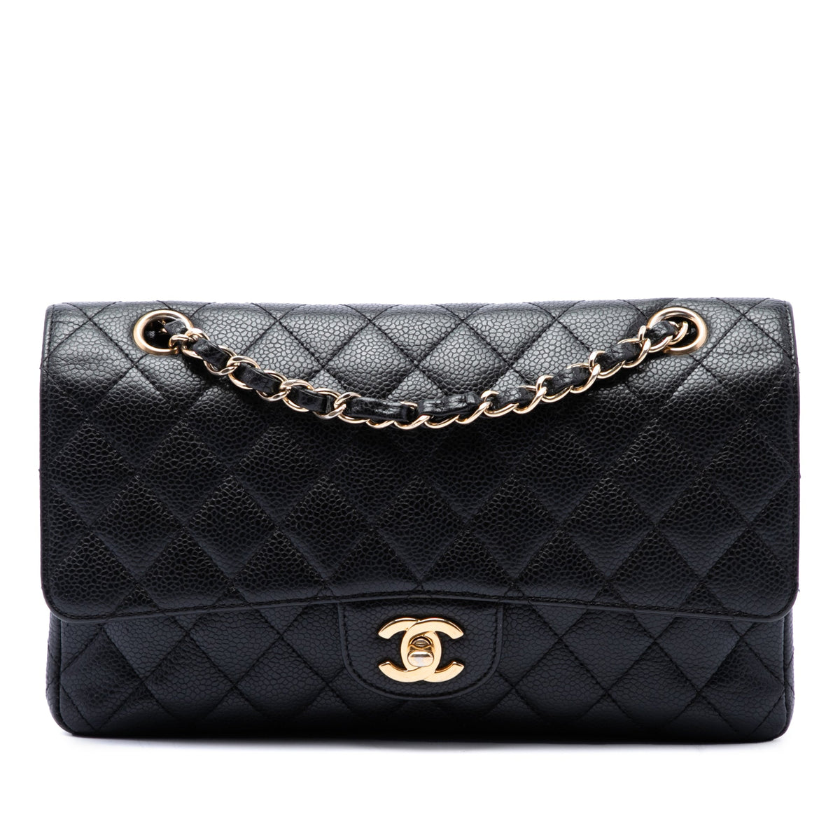 Classic Double Flap Bag Quilted Caviar Medium