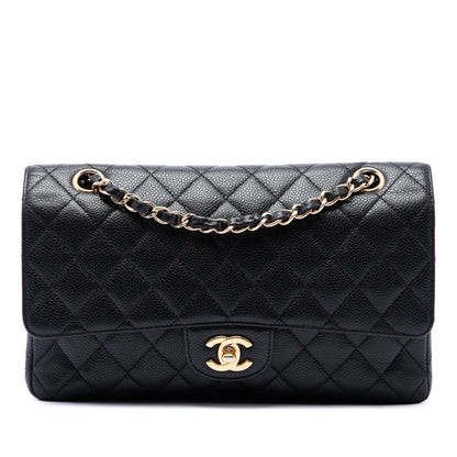 Classic Double Flap Bag Quilted Caviar Medium