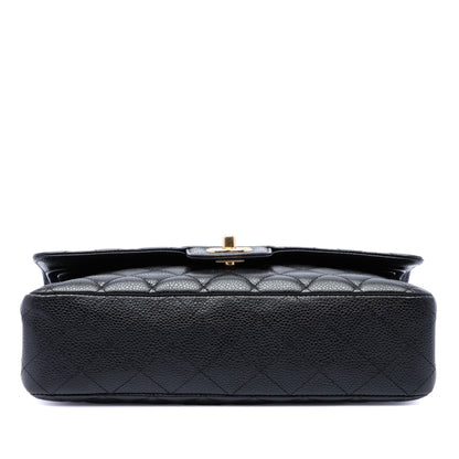 Classic Double Flap Bag Quilted Caviar Medium