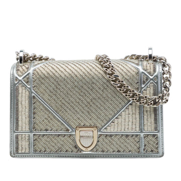 Diorama Flap Bag Beaded Leather Small