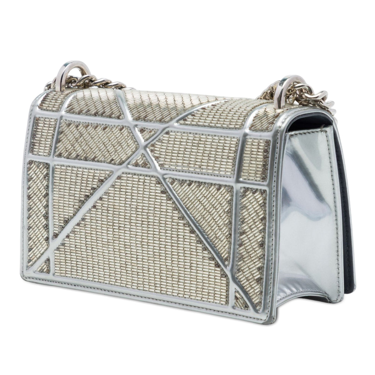 Diorama Flap Bag Beaded Leather Small