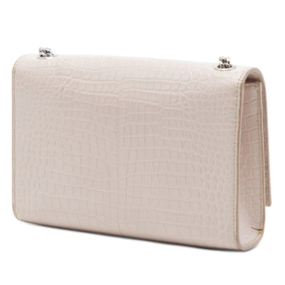 Classic Monogram Tassel Crossbody Bag Crocodile Embossed Leather Small