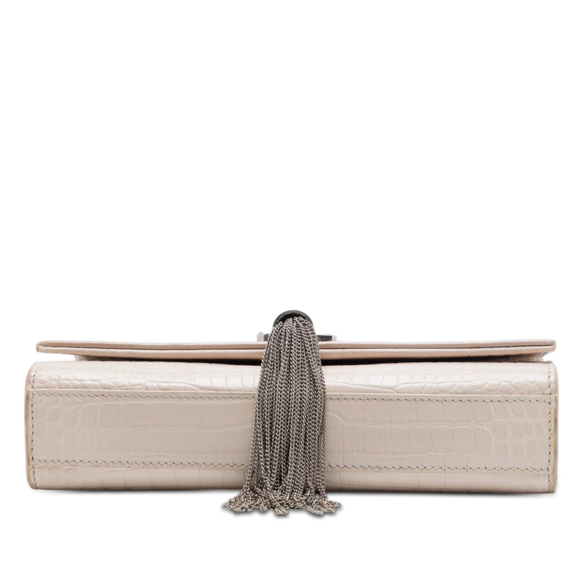 Classic Monogram Tassel Crossbody Bag Crocodile Embossed Leather Small