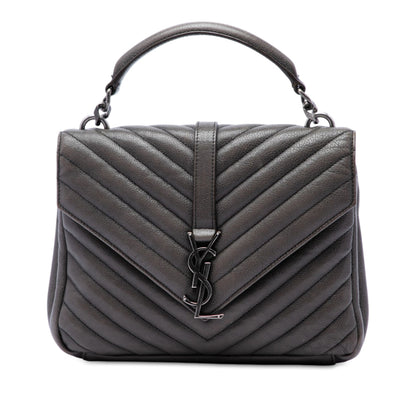 Classic Monogram College Bag Matelasse Chevron Leather Medium