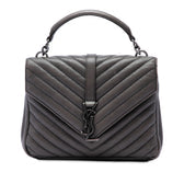 Classic Monogram College Bag Matelasse Chevron Leather Medium