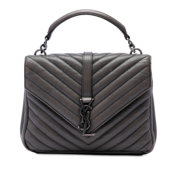 Classic Monogram College Bag Matelasse Chevron Leather Medium
