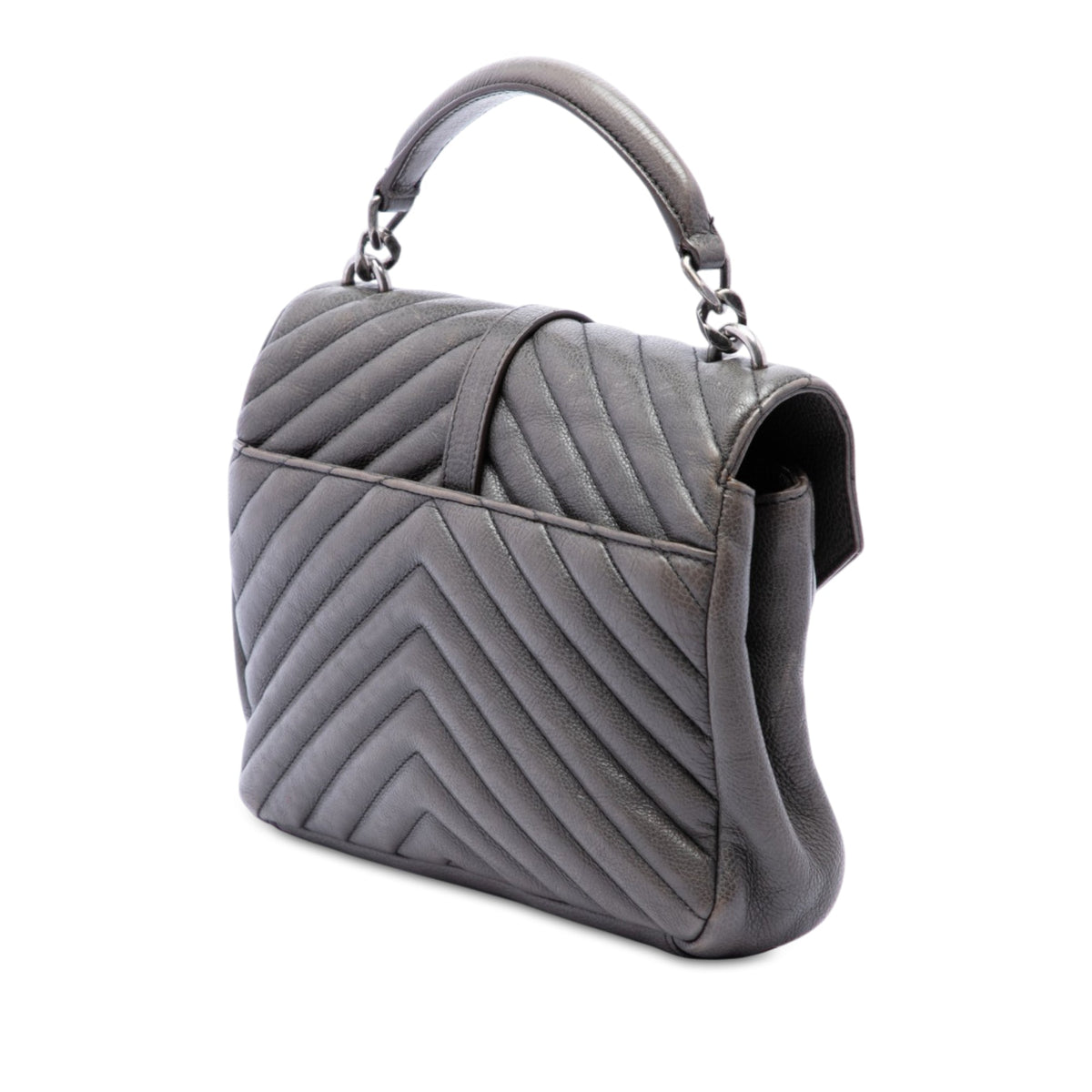 Classic Monogram College Bag Matelasse Chevron Leather Medium