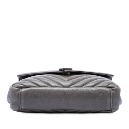 Classic Monogram College Bag Matelasse Chevron Leather Medium