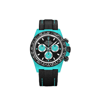 DW Daytona quartz fiber celeste 40mm oyster black