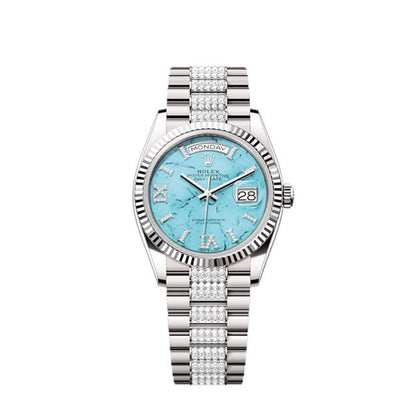 Day-Date 36, 18k White Gold with Diamond-set, 36mm, Ref# 128239-0045