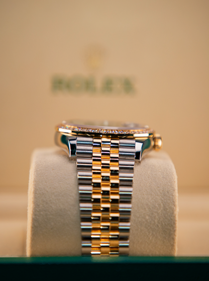 Rolex Datejust 36 mm Olive Green Diamonds 18k Yellow Gold Oyster 126283rbr-0012
