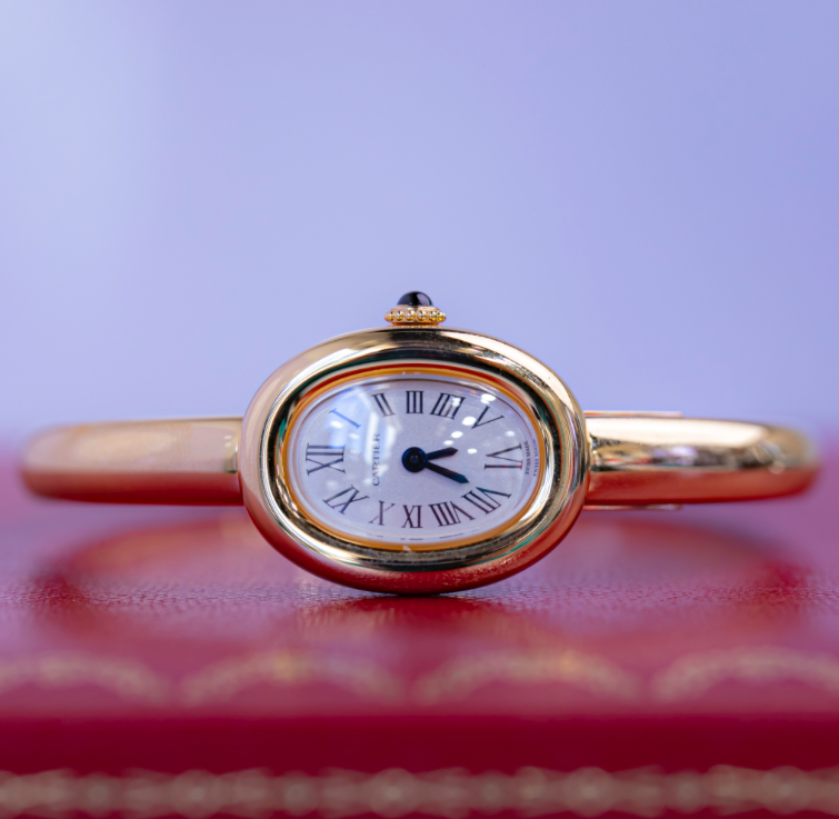 Cartier Baignoire Mini Yellow Gold Silver Dial Bracelet WGBA0044