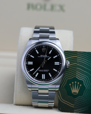 Rolex Oyster Perpetual 41 mm Bright Black Oystersteel Oyster 124300-0002