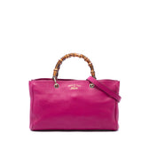 Bamboo Shopper Tote Leather Medium