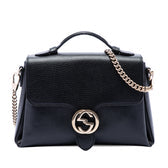 Interlocking Top Handle Bag Leather Medium