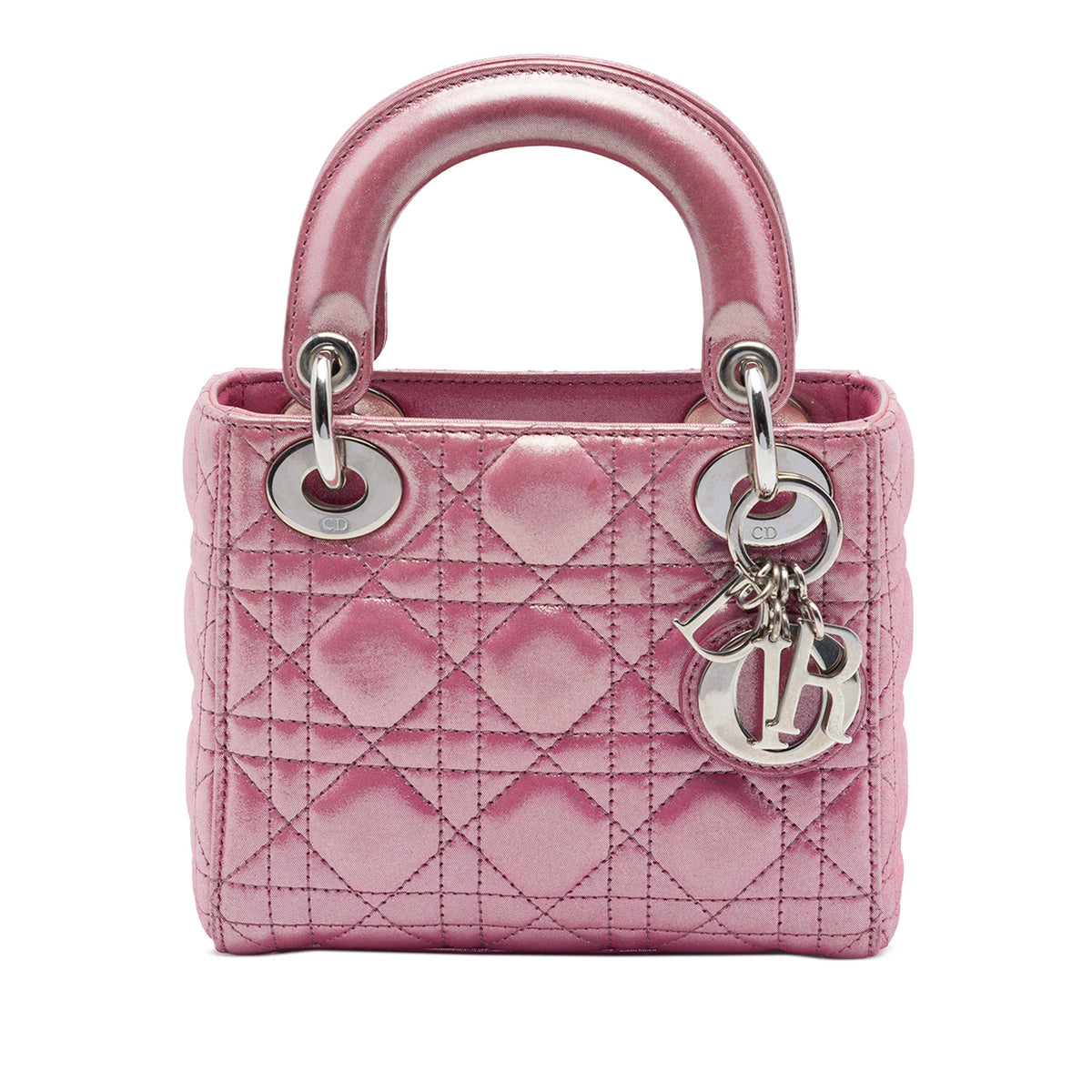 Lady Dior Chain Bag Cannage Quilt Iridescent Leather Mini