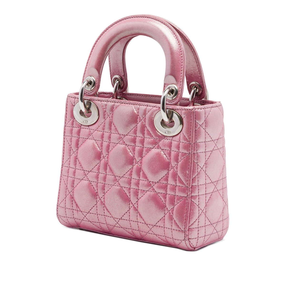 Lady Dior Chain Bag Cannage Quilt Iridescent Leather Mini