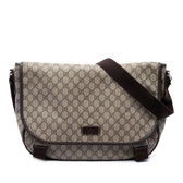 Double Buckle Messenger Bag GG Coated Canvas Large