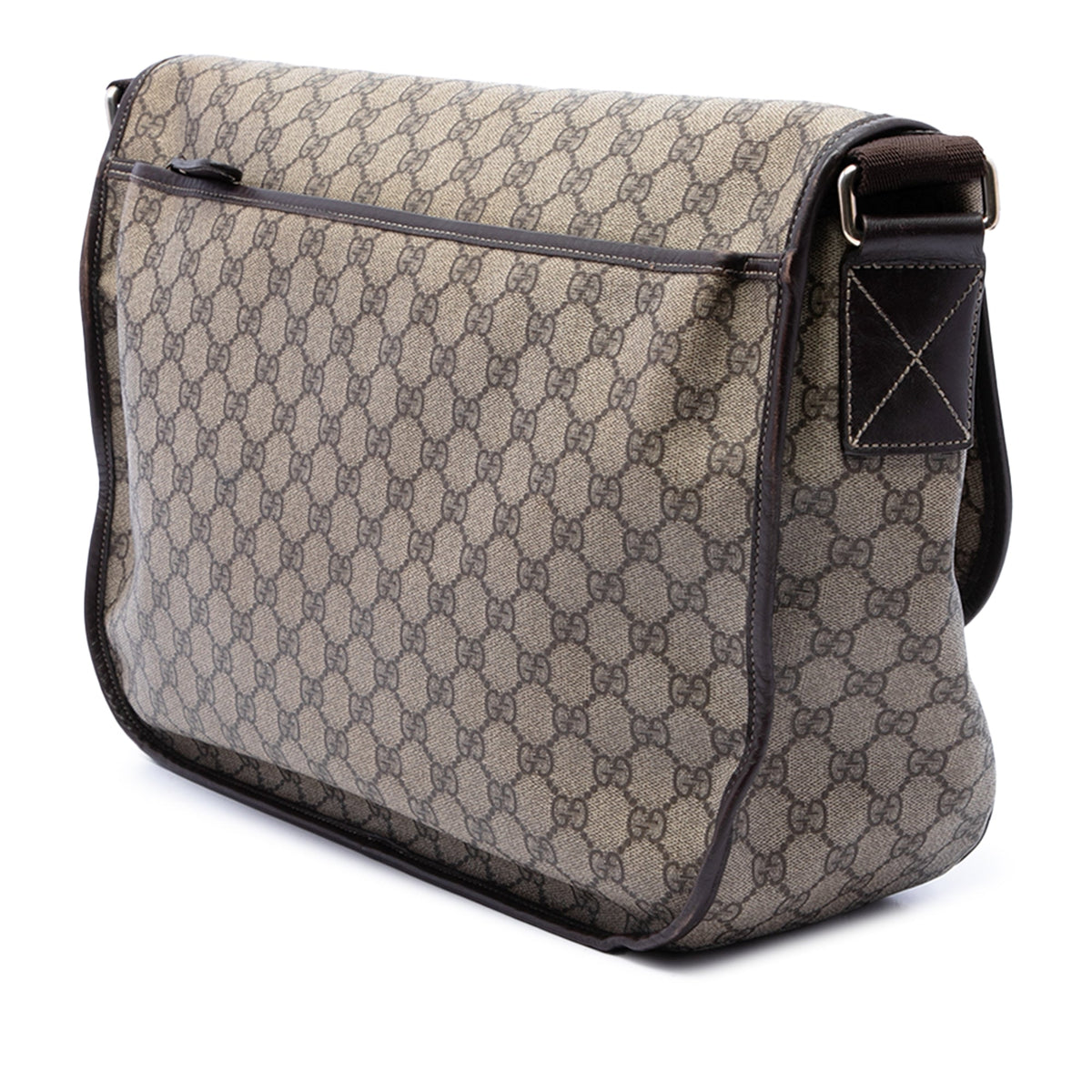 Double Buckle Messenger Bag GG Coated Canvas Large