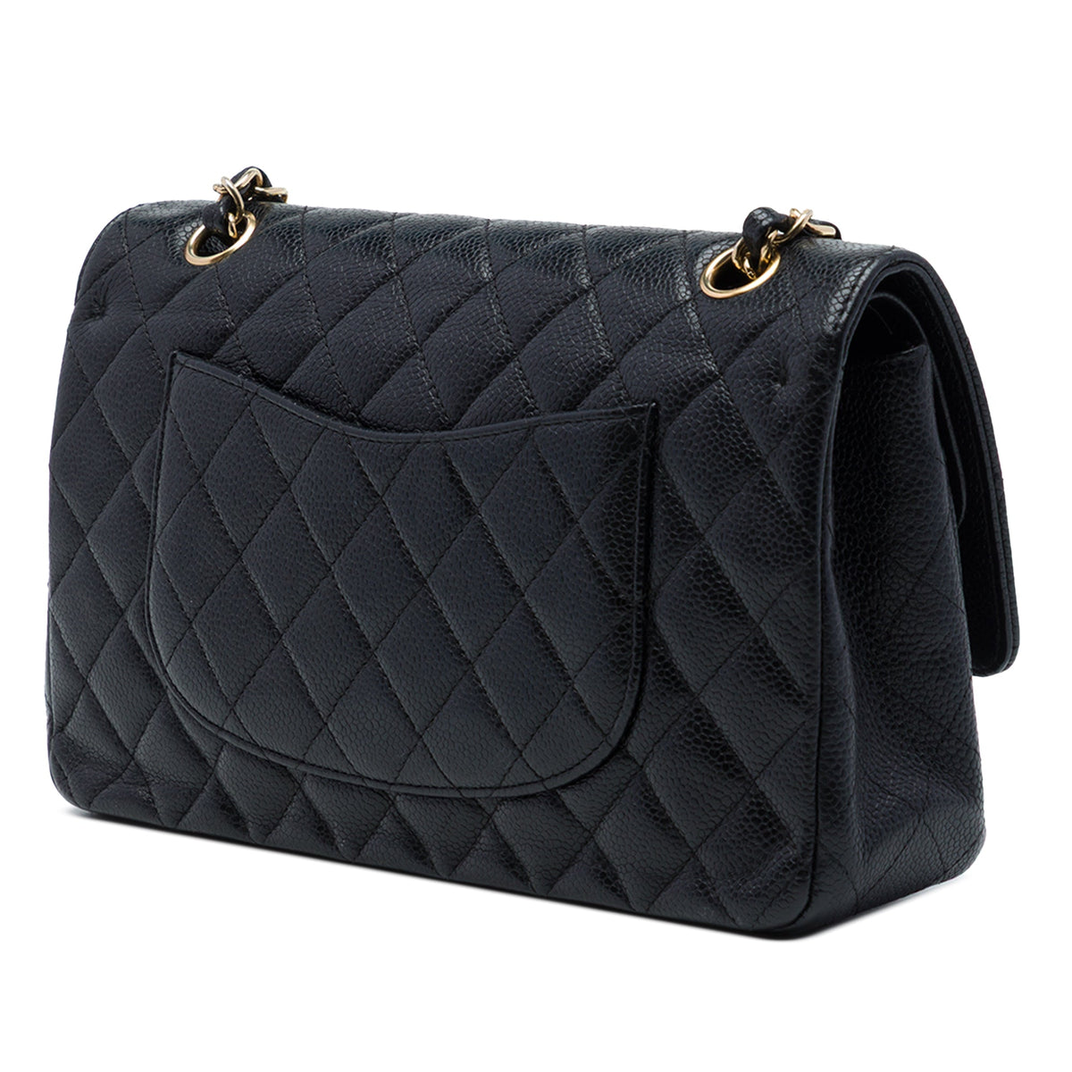 Classic Double Flap Bag Quilted Caviar Medium