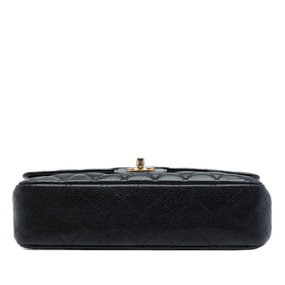 Classic Double Flap Bag Quilted Caviar Medium
