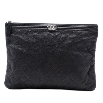 Boy O Case Clutch Quilted Caviar Medium