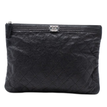 Boy O Case Clutch Quilted Caviar Medium