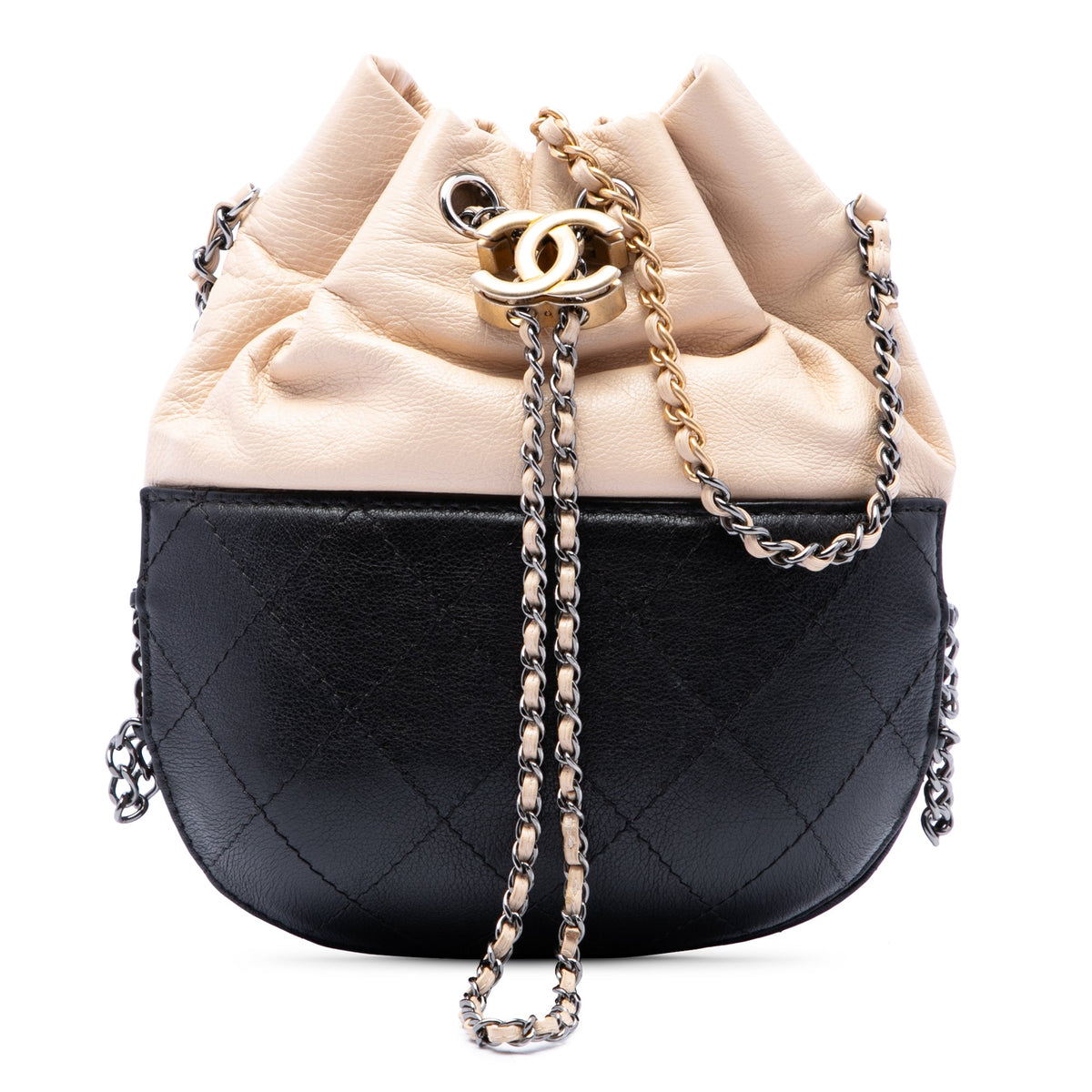 Gabrielle Drawstring Bag Quilted Calfskin Small