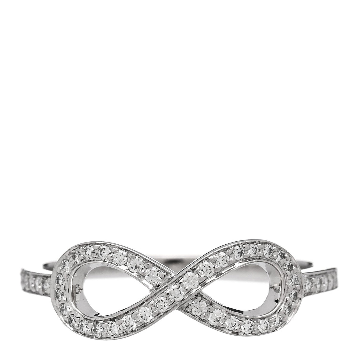 Tiffany Platinum Diamond Infinity Ring 54 6.75