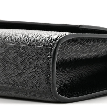 Saint Laurent Grain De Poudre Medium Kate Satchel Black
