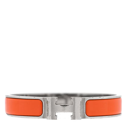 Hermes Enamel Narrow Clic Clac H Bracelet GM Orange