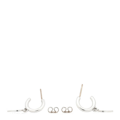 Tiffany Sterling Silver Diamond Mini Return to Tiffany Heart Hoop Earrings