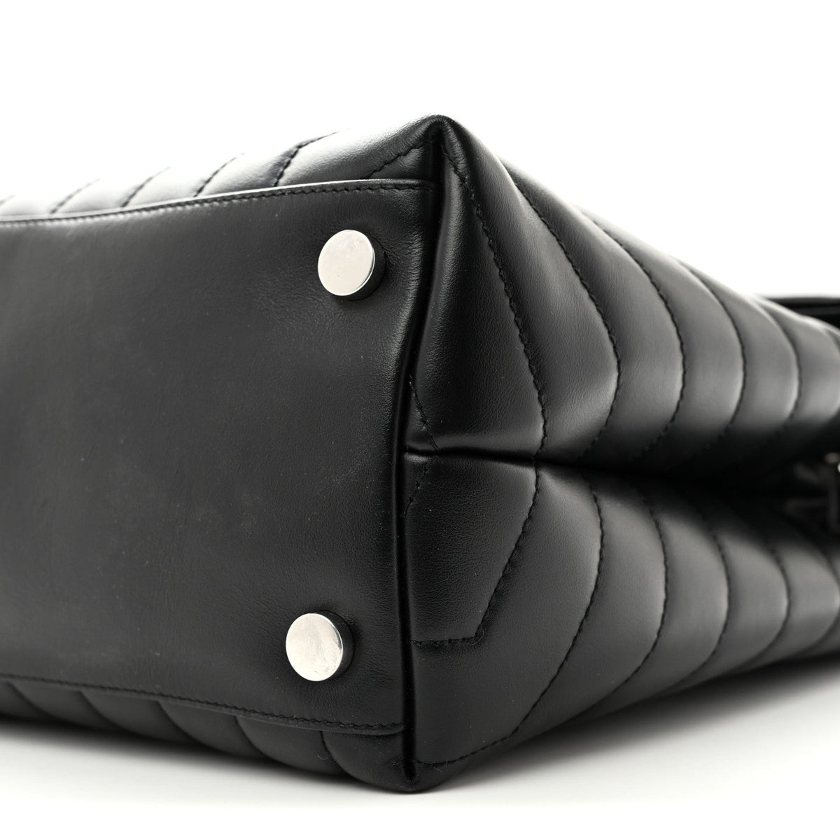 Saint Laurent Calfskin Y Quilted Large Loulou Chain Satchel Black