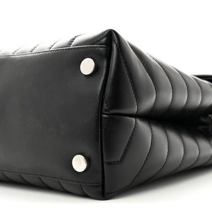 Saint Laurent Calfskin Y Quilted Large Loulou Chain Satchel Black