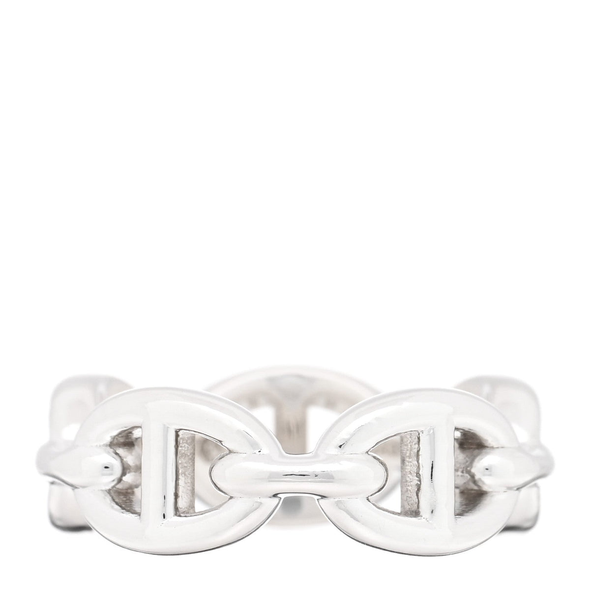 Hermes Sterling Silver PM Chaine d'Ancre Enchainee Band Ring 52 6