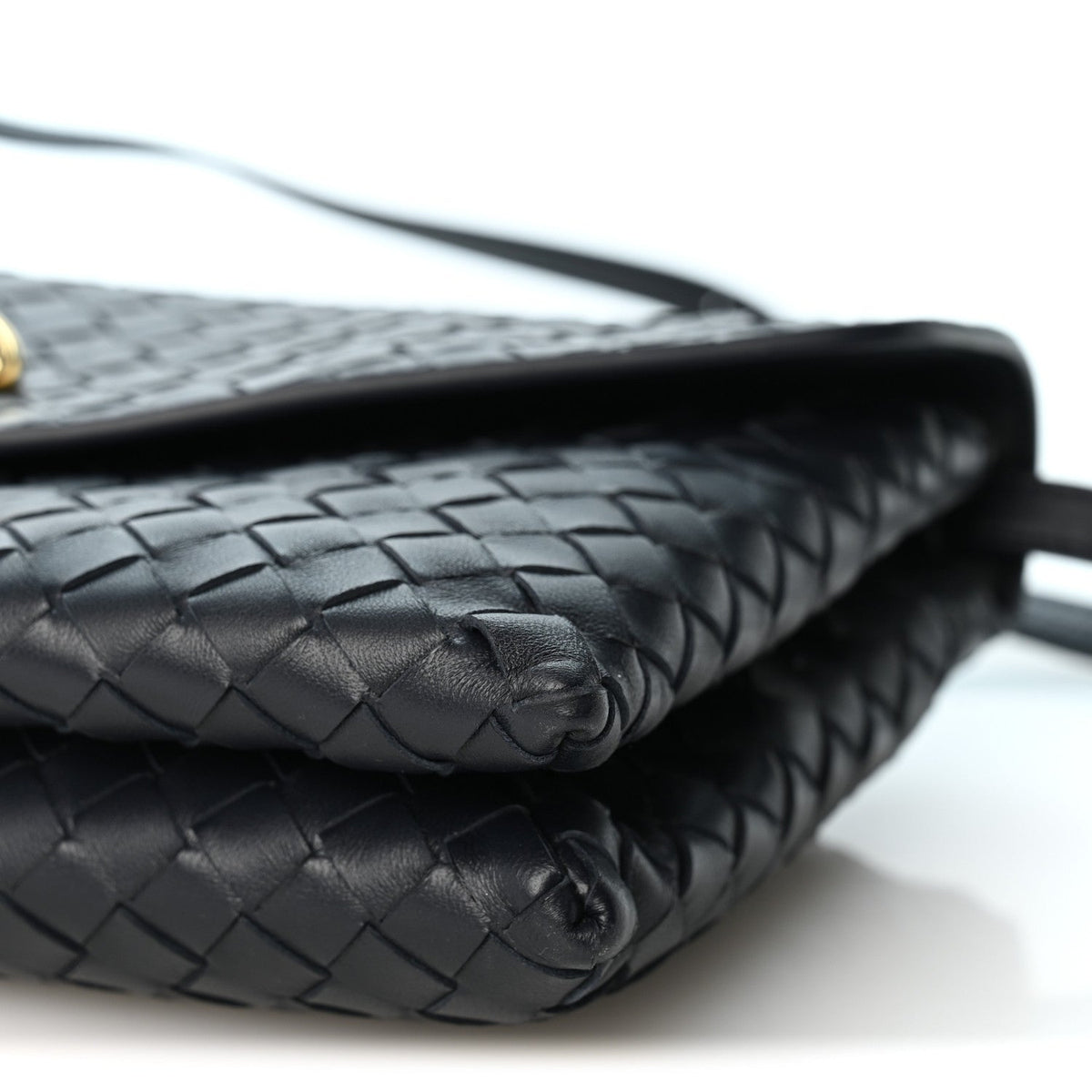 Bottega Veneta Nappa Intrecciato Knot Lock Top Handle Bag Midnight