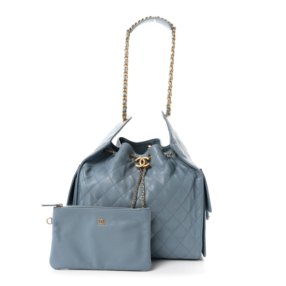 Chanel Caviar Quilted Medium 25 Handbag Blue