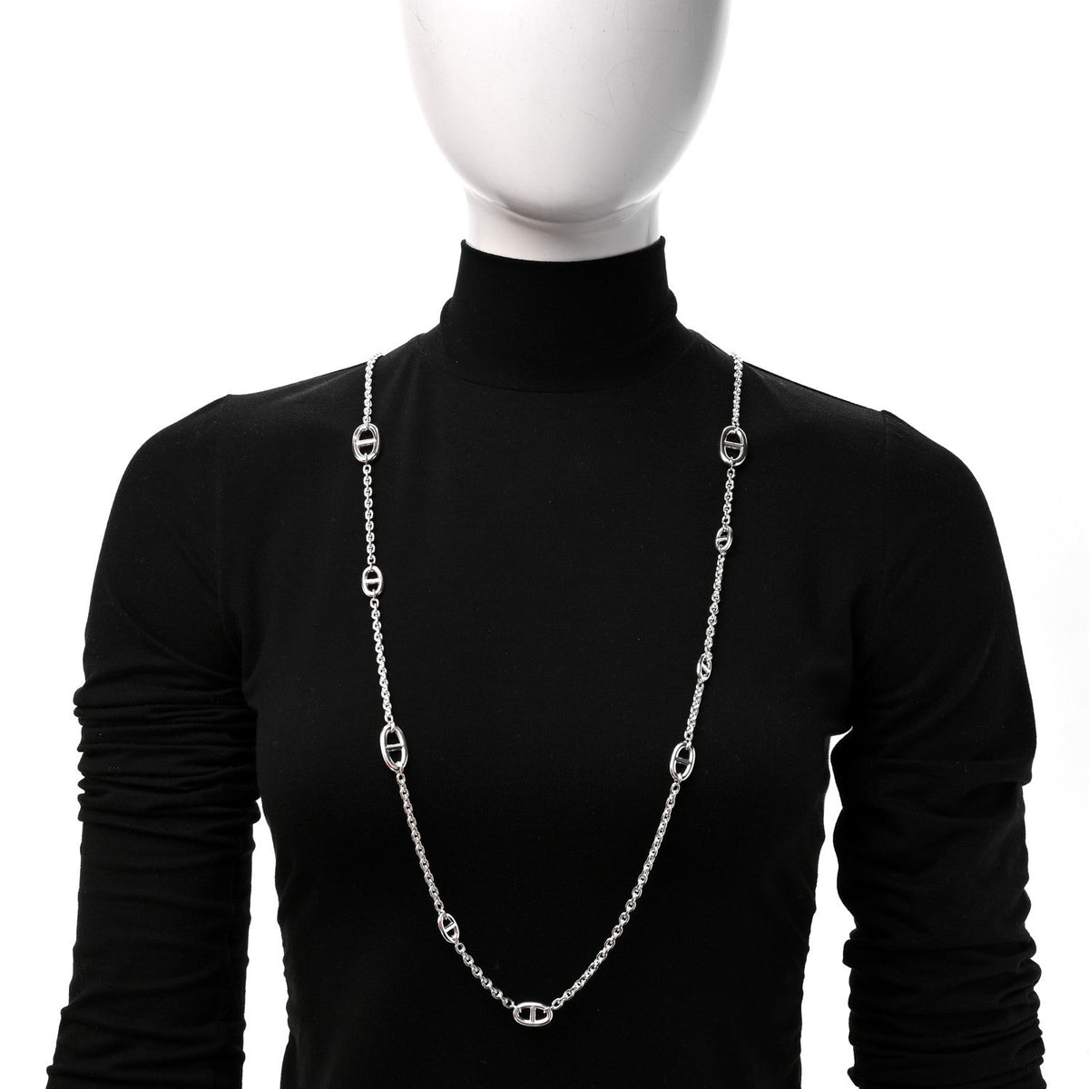 Hermes Sterling Silver Farandole Necklace 120