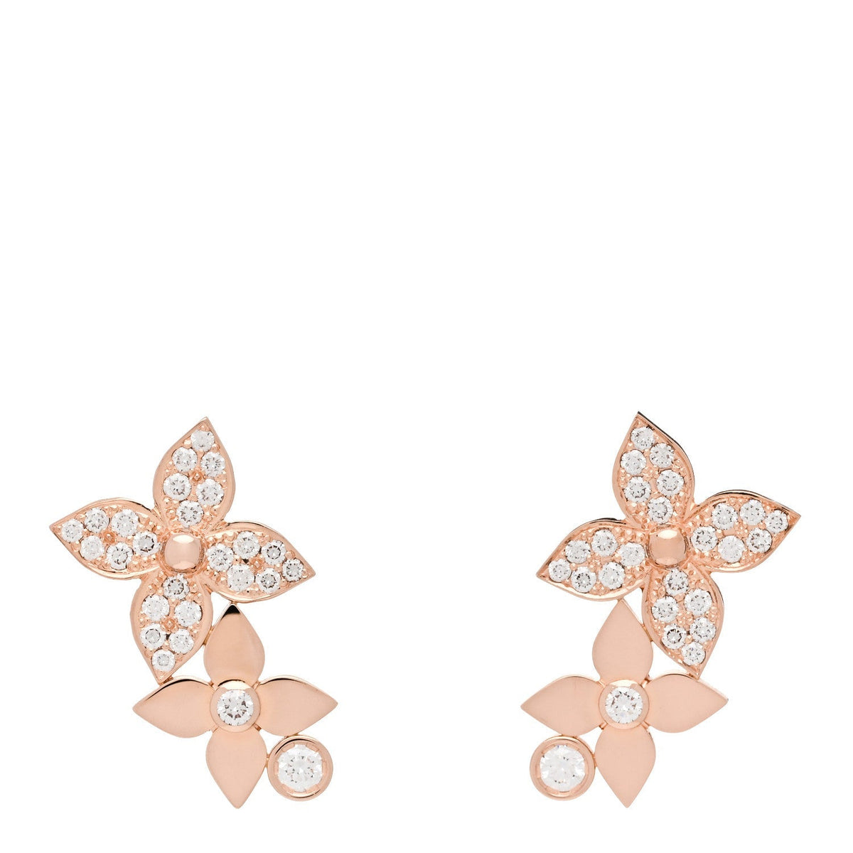 Louis Vuitton 18K Pink Gold Diamond Idylle Blossom Earrings