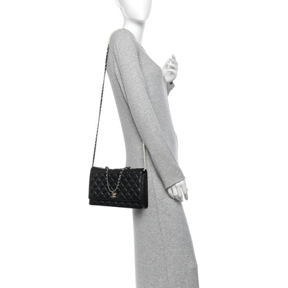 Chanel Lambskin Quilted Fantasy Pearl Flap Black