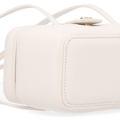 Chanel Shiny Caviar Preppy Coco Long Vanity With Strap White