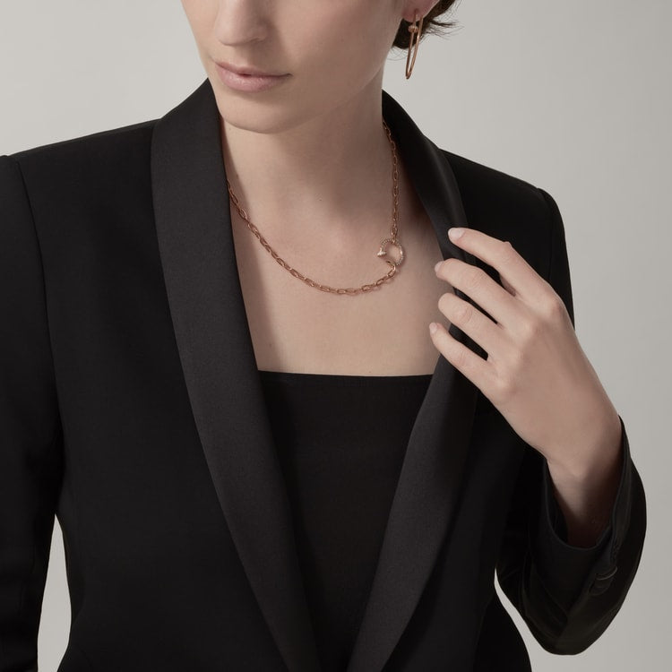 18K Rose Gold Diamonds Cartier Juste un Clou Necklace