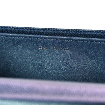 Chanel Iridescent Caviar Quilted Wallet on Chain Dark Blue