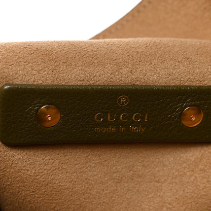 Gucci Grained Calfskin Softbit Maxi Shoulder Bag Forest Green